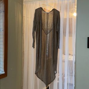 Tan and black duster cardigan